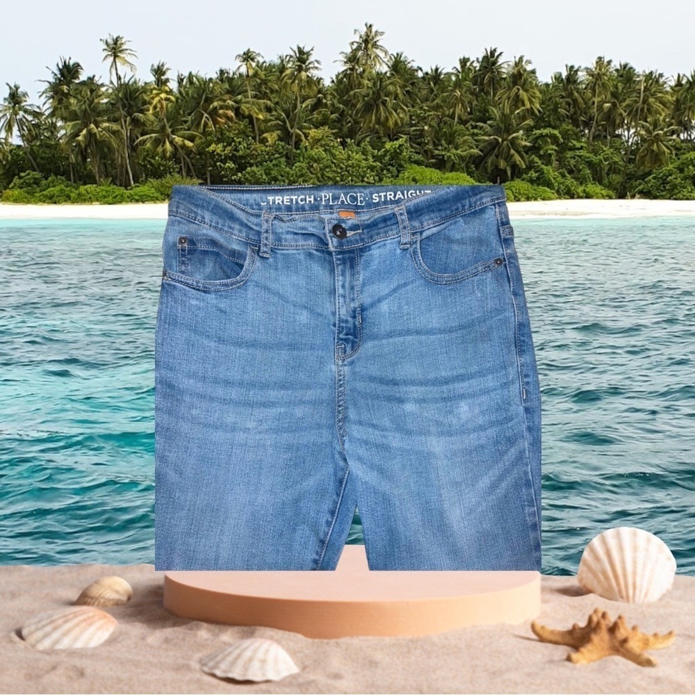 KIDS, acid washed stretch straight jeans,